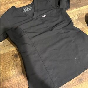 Figs Black Scrub Top